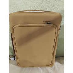 Lampe boule striée Timéo haut 25 cm céramique ocre