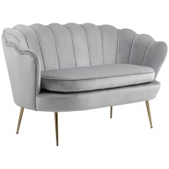 Lampe LED feuille haut 25 cm métal or