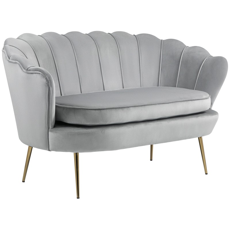 Lampe LED feuille haut 25 cm métal or