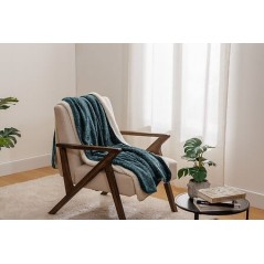 Dessus de lit Lilou 240 x 260 cm avec 2 taies d'oreiller bleu égéen