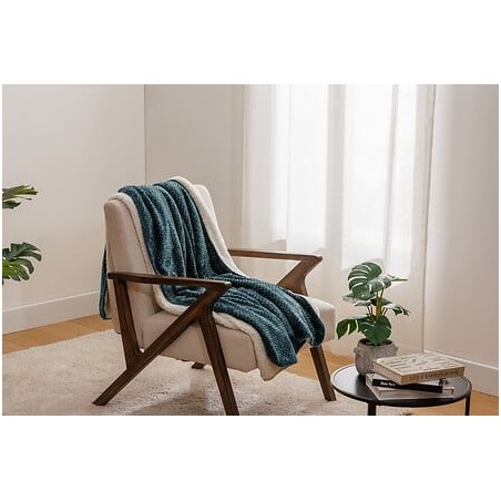 Dessus de lit Lilou 240 x 260 cm avec 2 taies d'oreiller bleu égéen