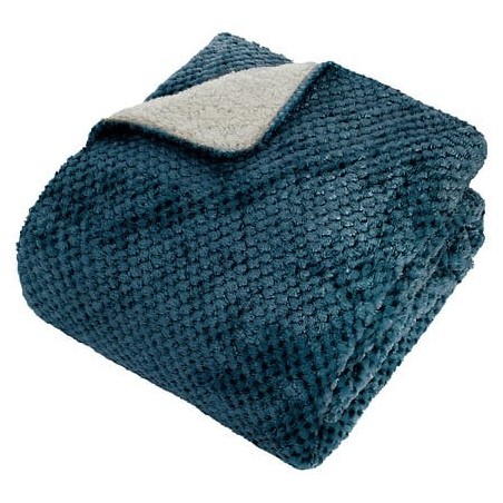 Edredon fourrure jacquard Adriel 80 x 180 cm polyester beige