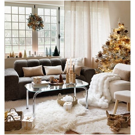 Plaid Lyno 130 x 170 cm flanelle et sherpa bleu