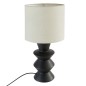 Lampe boule striée Timéo haut 25 cm céramique blanc