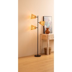 Fauteuil Evan velours ambre