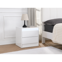 Canapé d'angle convertible/reversible avec coffre  - 3 places - Bouclettes - Blanc