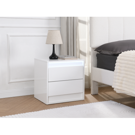 Canapé d'angle convertible/reversible avec coffre  - 3 places - Bouclettes - Blanc