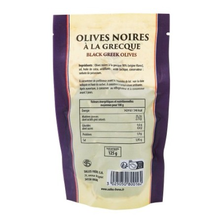 Olives noires grecque sachet 125g