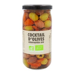 Cocktail d'olives dénoyautées BIO bocal 37cl