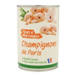 Champignons Paris pieds FRANCE morceaux pne 230g