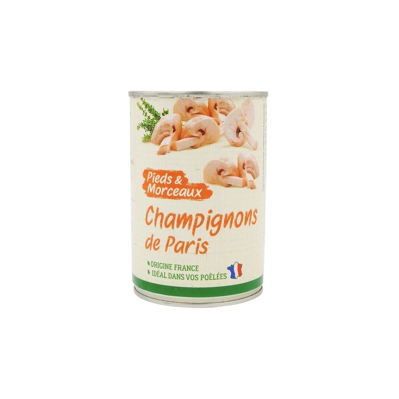 Champignons Paris pieds FRANCE morceaux pne 230g