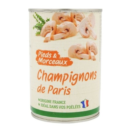 Champignons Paris pieds FRANCE morceaux pne 230g