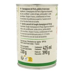 Champignons Paris pieds FRANCE morceaux pne 230g