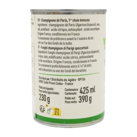 Champignons Paris émincés