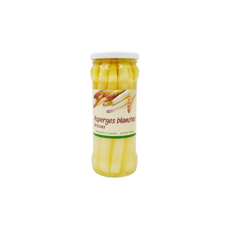 Asperges blanches pelées bocal pne 320g