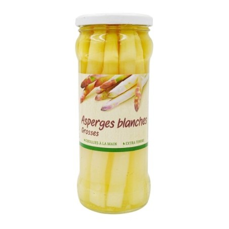 Asperges blanches pelées bocal pne 320g