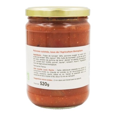 Piperade au piment d'espelette BIO bocal 520g